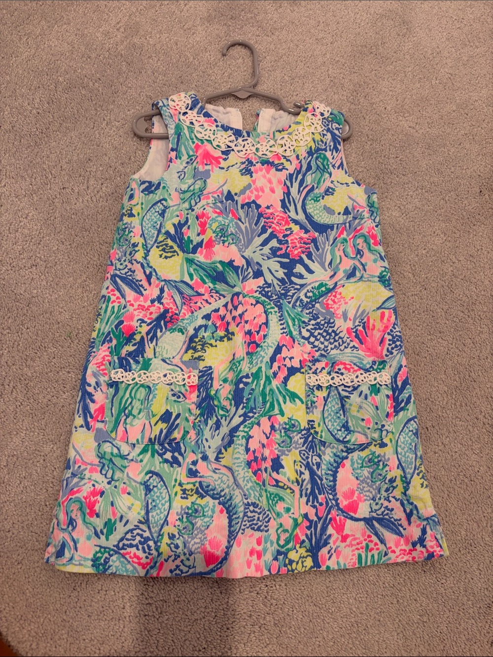 Lilly Pulitzer Girls Sleeveless Shift Dress - Pink, Blue, Green, Yellow